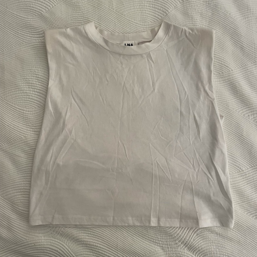 LNA White Muscle Tank